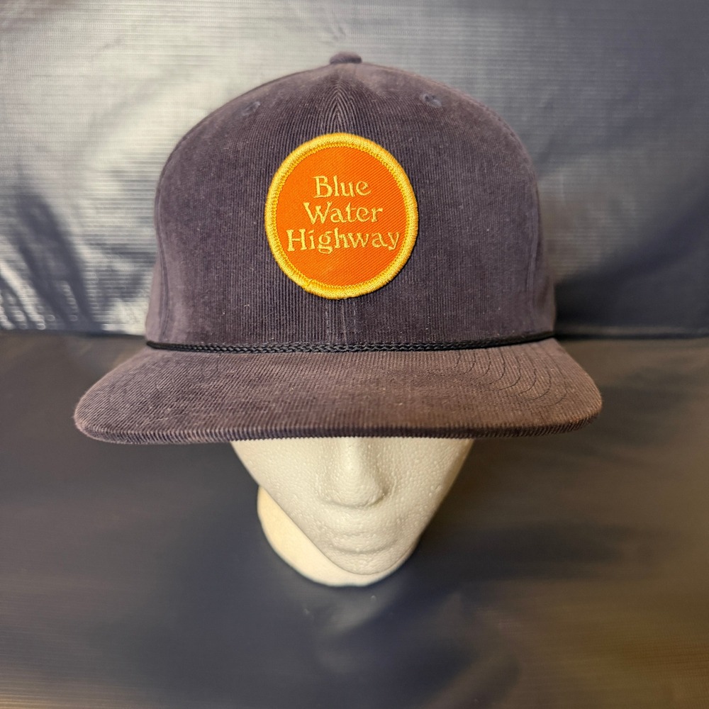 Richardson 253 Blue Water Highway Corduroy Snapback Hat Navy Blue Rope Cap Mens